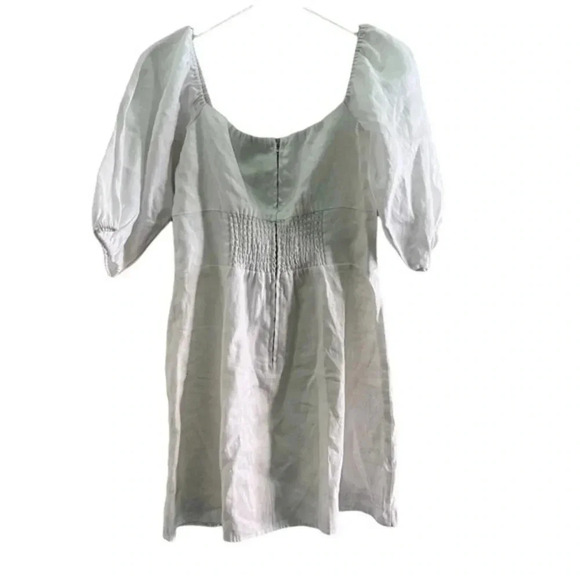 Reformation Spring Dress Linen Mini Dress in White B802 - Picture 3 of 5